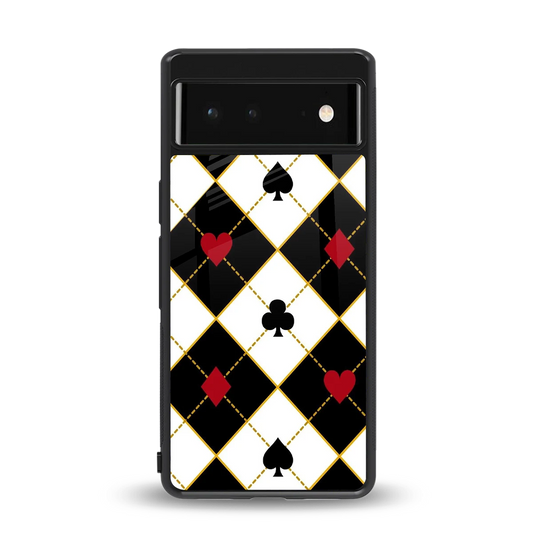 Poker Love back phone cover | glass case for google pixel 6
