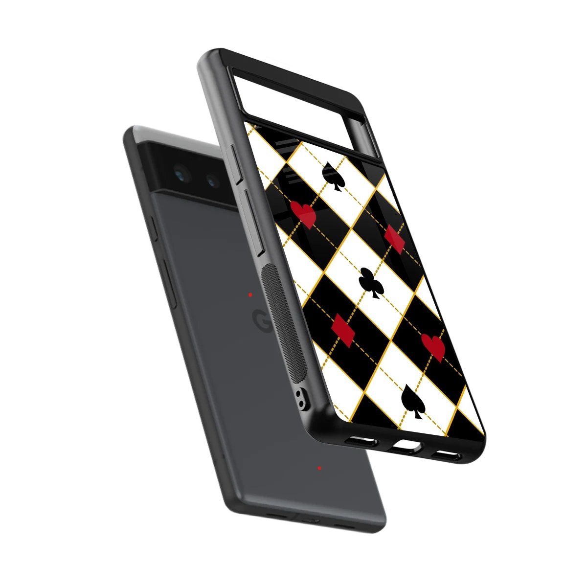 Poker Love sleek google pixel 6a cover with tempered glass back and TPU edges