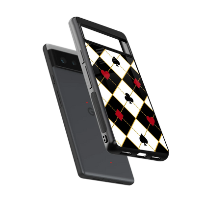 Poker Love sleek google pixel 6a cover with tempered glass back and TPU edges