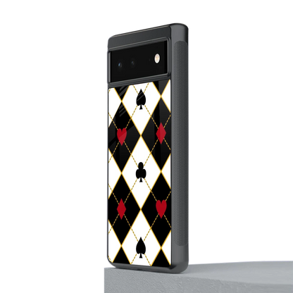 Poker Love stylish phone case for google pixel 6a | glossy glass and slim fit