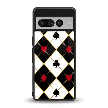 Poker Love back phone cover | glass case for google pixel 7 pro