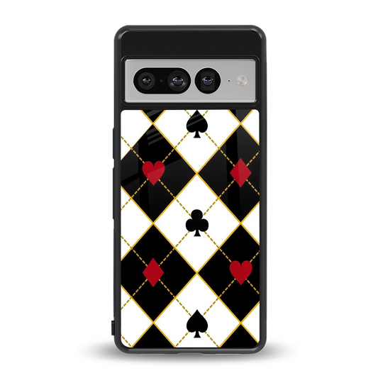 Poker Love back phone cover | glass case for google pixel 7 pro