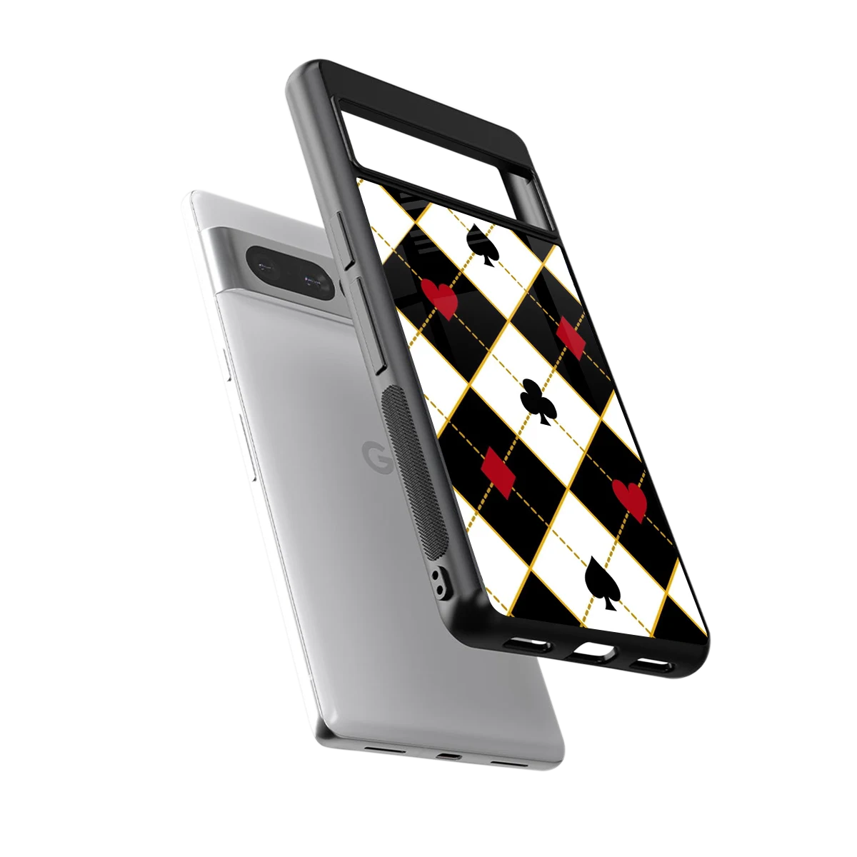 Poker Love sleek google pixel 7 pro cover with tempered glass back and TPU edges