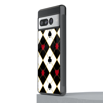 Poker Love stylish phone case for google pixel 7 pro | glossy glass and slim fit