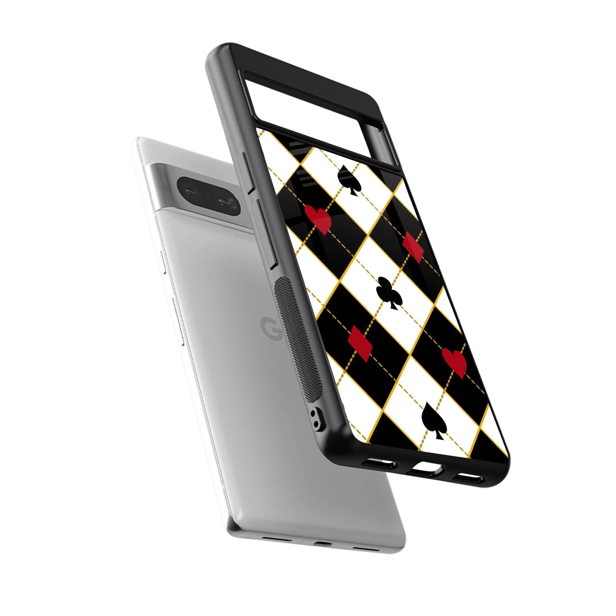 Poker Love sleek google pixel 7 cover with tempered glass back and TPU edges