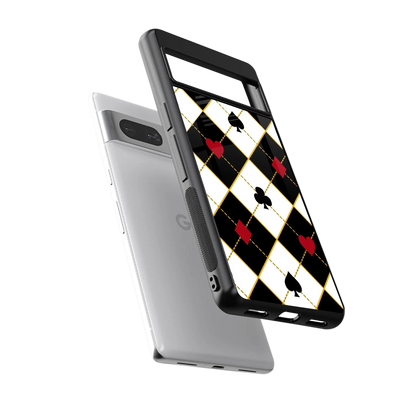 Poker Love sleek google pixel 7 cover with tempered glass back and TPU edges