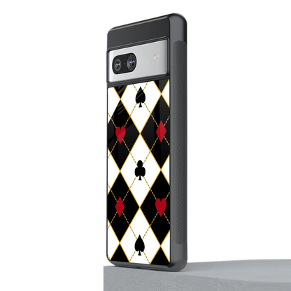 Poker Love stylish phone case for google pixel 7a | glossy glass and slim fit