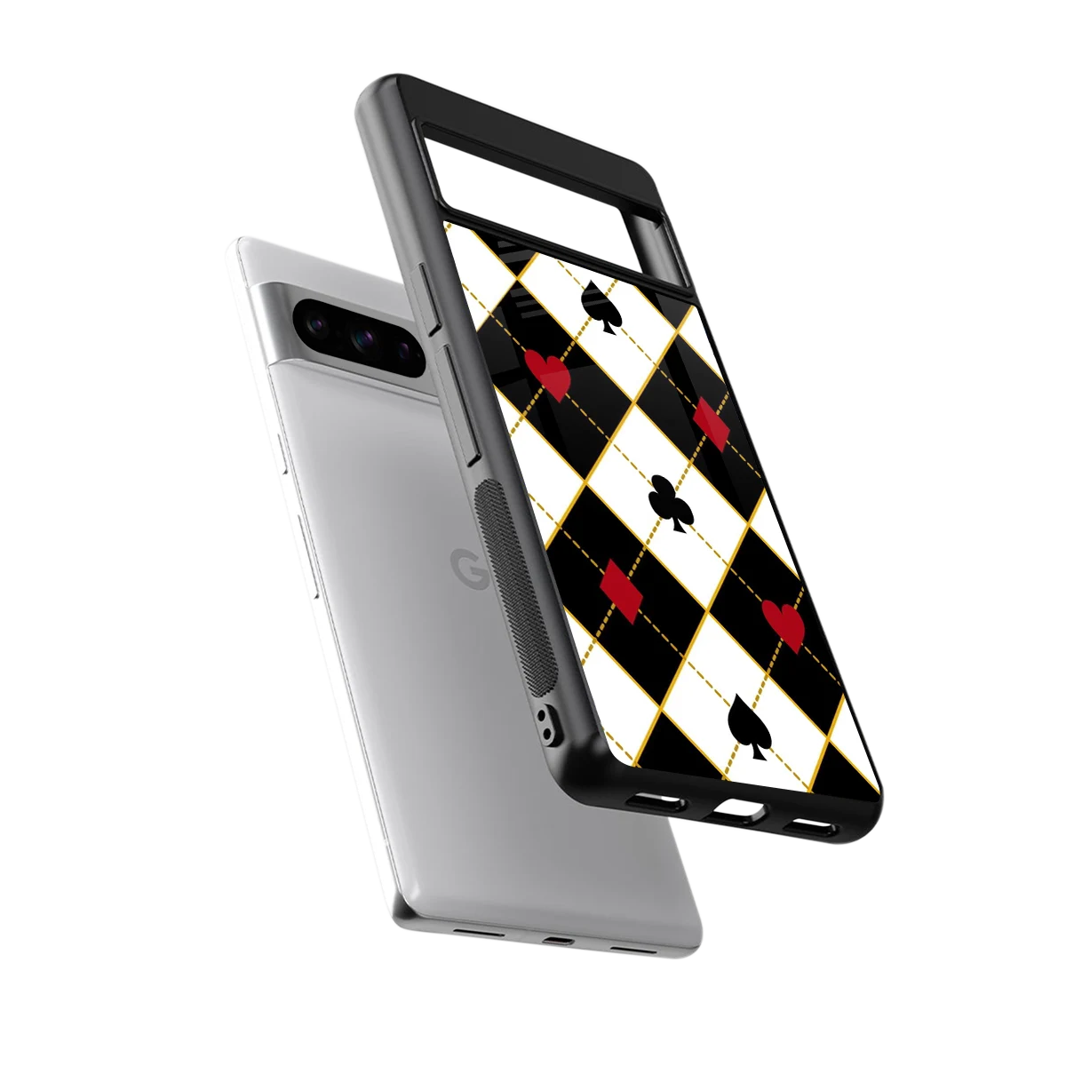 Poker Love sleek google pixel 8 pro cover with tempered glass back and TPU edges