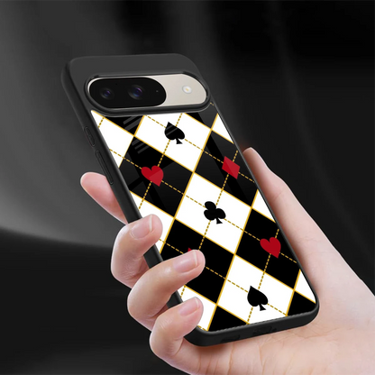 Poker Love sleek google pixel 9 cover with tempered glass back and TPU edges