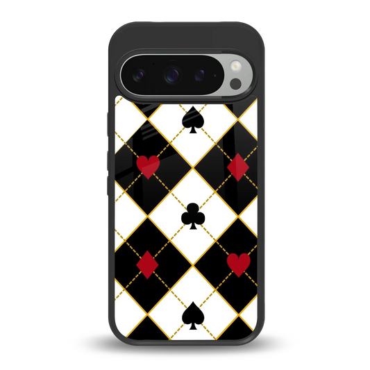 Poker Love back phone cover | glass case for google pixel 9 pro xl