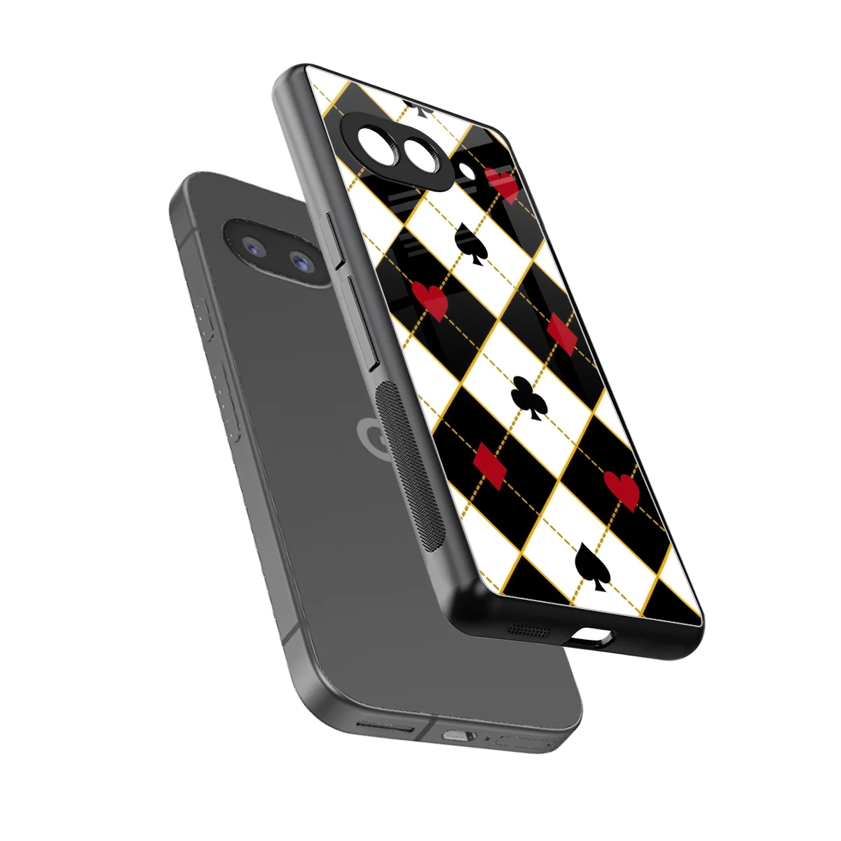 Poker Love sleek google pixel 9a cover with tempered glass back and TPU edges