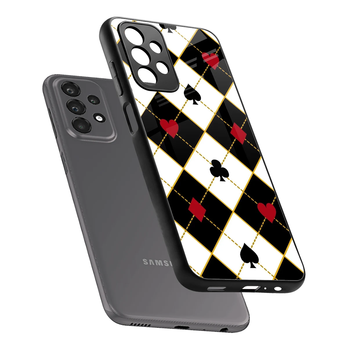Poker Love sleek samsung galaxy a23 cover with tempered glass back and TPU edges