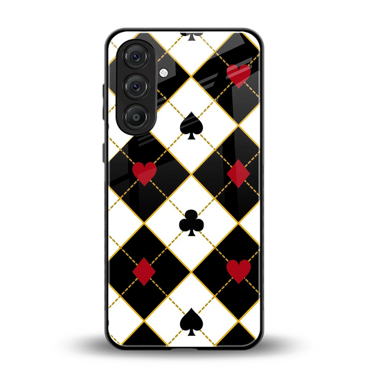 Poker Love back phone cover | glass case for samsung galaxy m36 5g