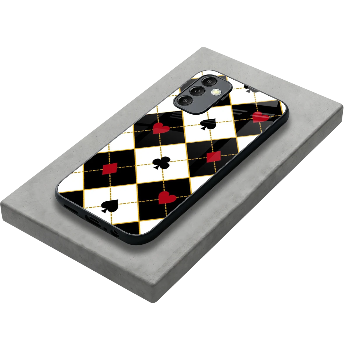 Poker Love stylish phone case for samsung galaxy m14 5g | glossy glass and slim fit