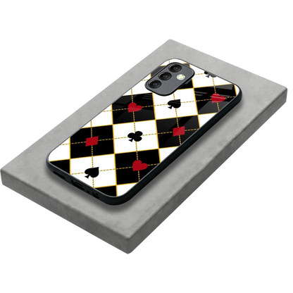 Poker Love stylish phone case for samsung galaxy m14 5g | glossy glass and slim fit