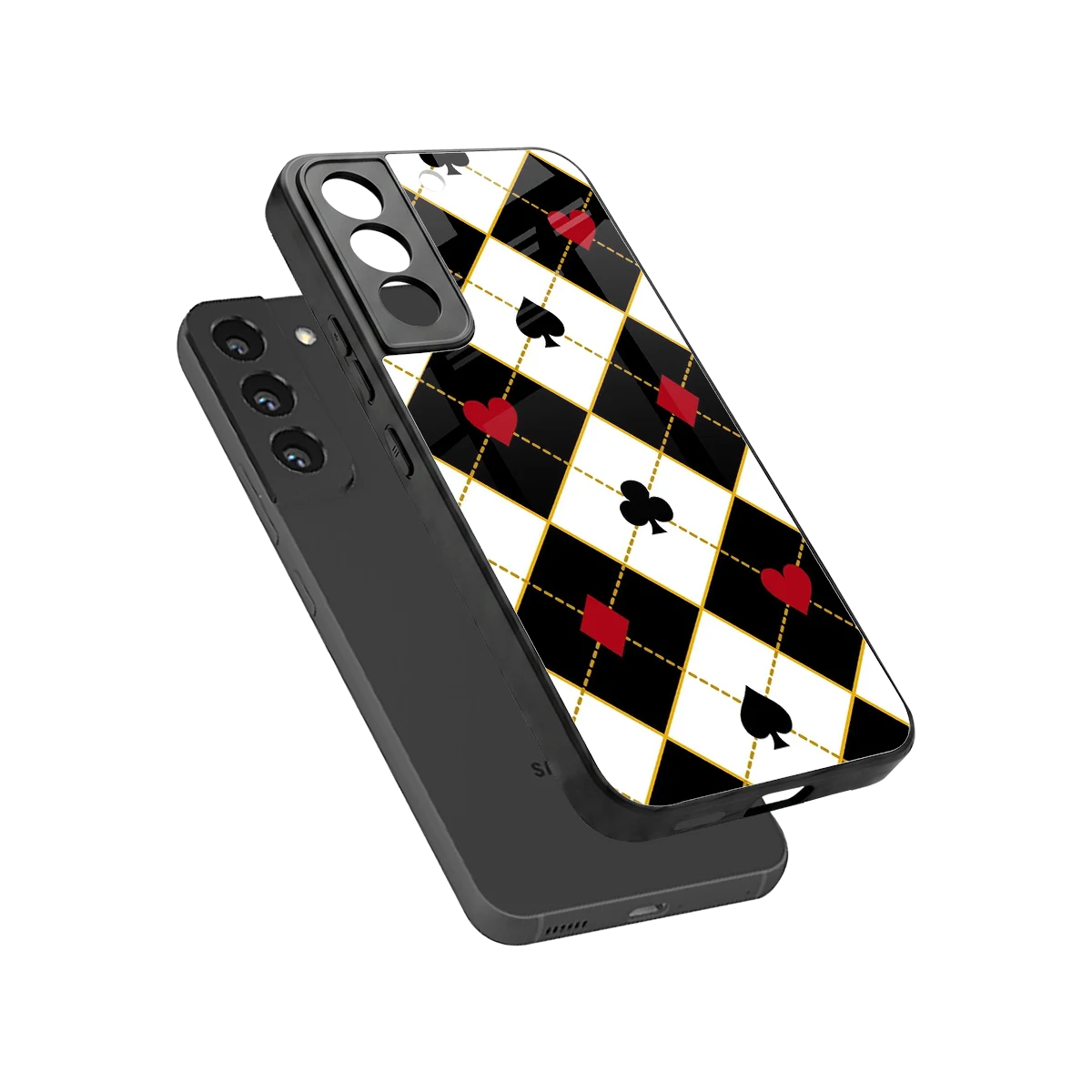 Poker Love sleek samsung galaxy s22 cover with tempered glass back and TPU edges