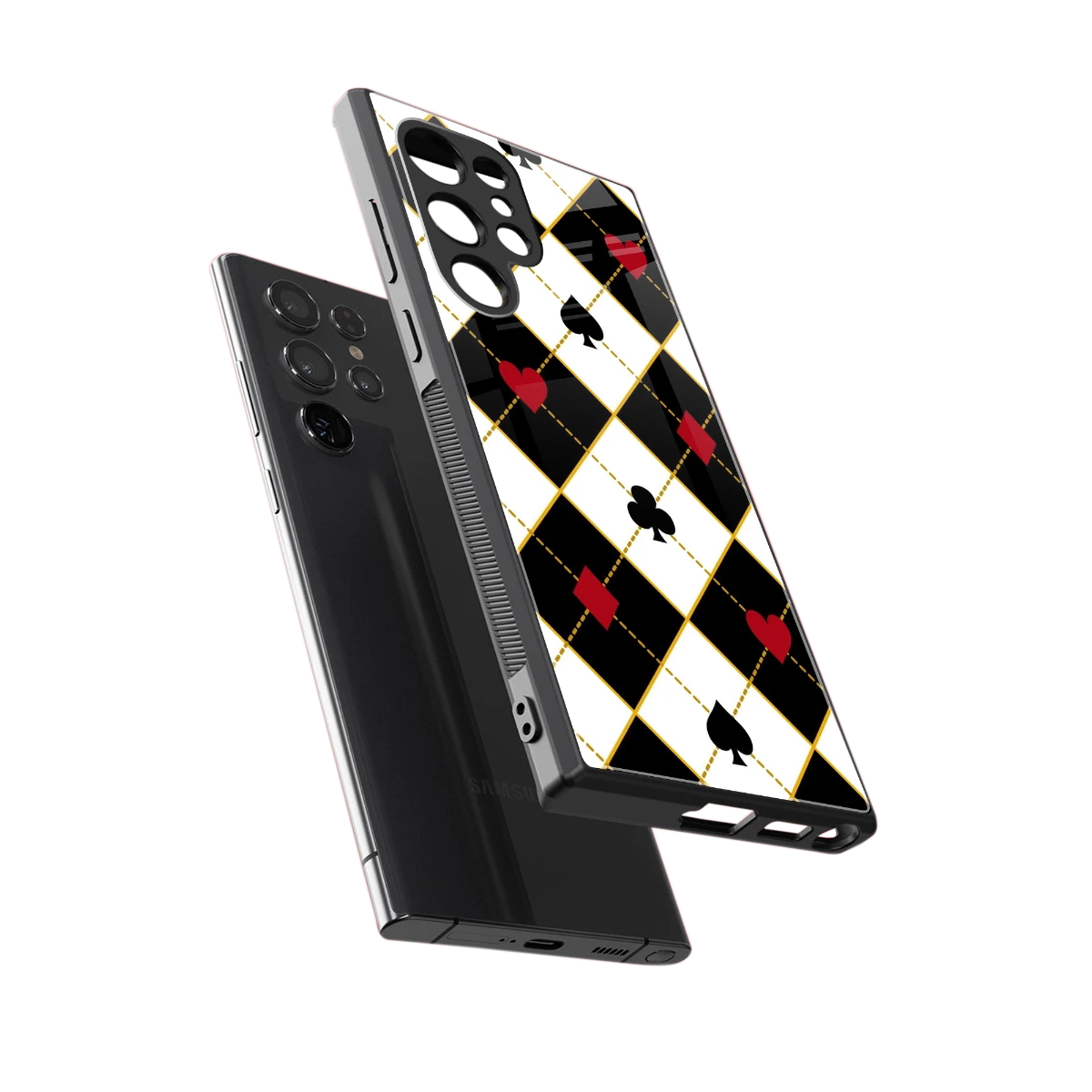 Poker Love sleek samsung galaxy s23 ultra cover with tempered glass back and TPU edges