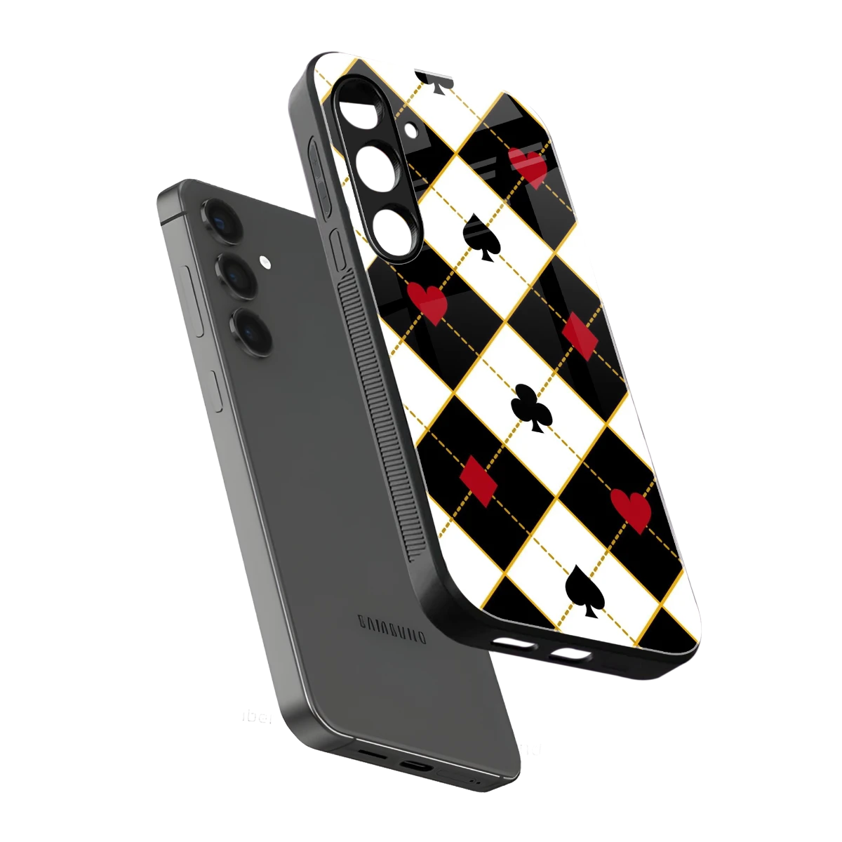 Poker Love sleek samsung galaxy s24 cover with tempered glass back and TPU edges