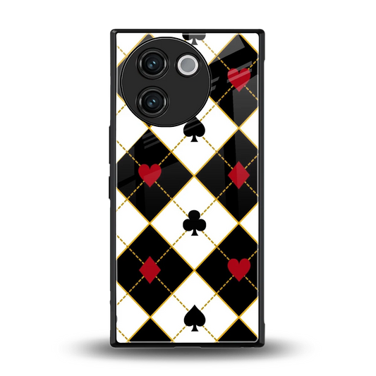 Poker Love back phone cover | glass case for vivo v30e
