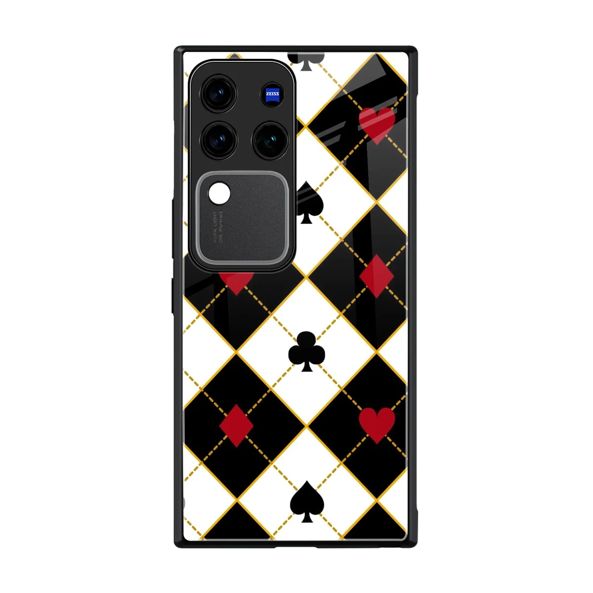 Poker Love back phone cover | glass case forvivo v30 pro