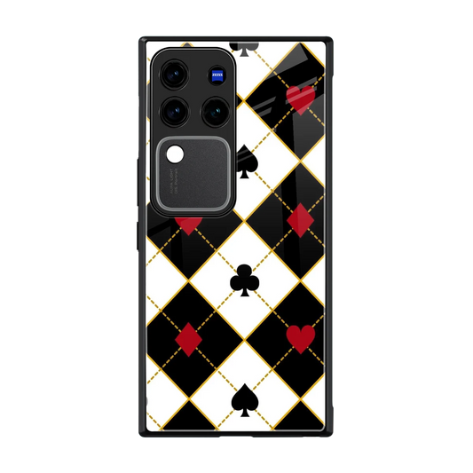 Poker Love back phone cover | glass case forvivo v30 pro