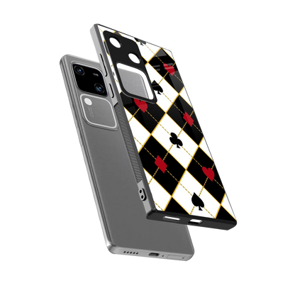 Poker Love sleek vivo v30 cover with tempered glass back and TPU edges