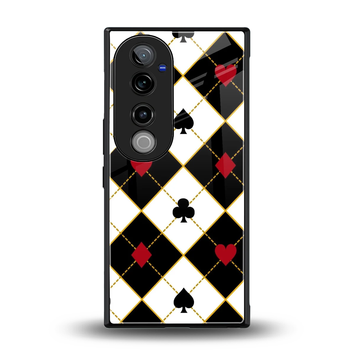 Poker Love back phone cover | glass case for vivo v40 pro