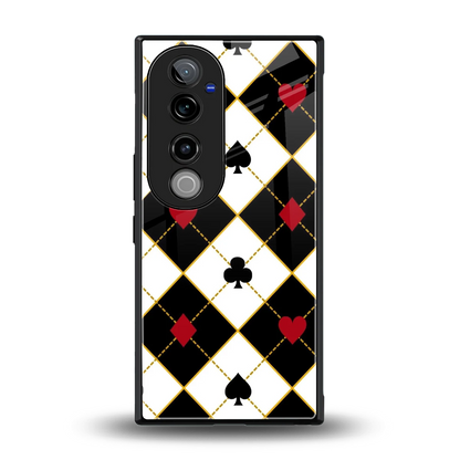 Poker Love back phone cover | glass case for vivo v40 pro