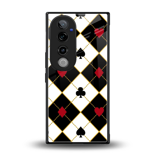 Poker Love back phone cover | glass case for vivo v40 pro
