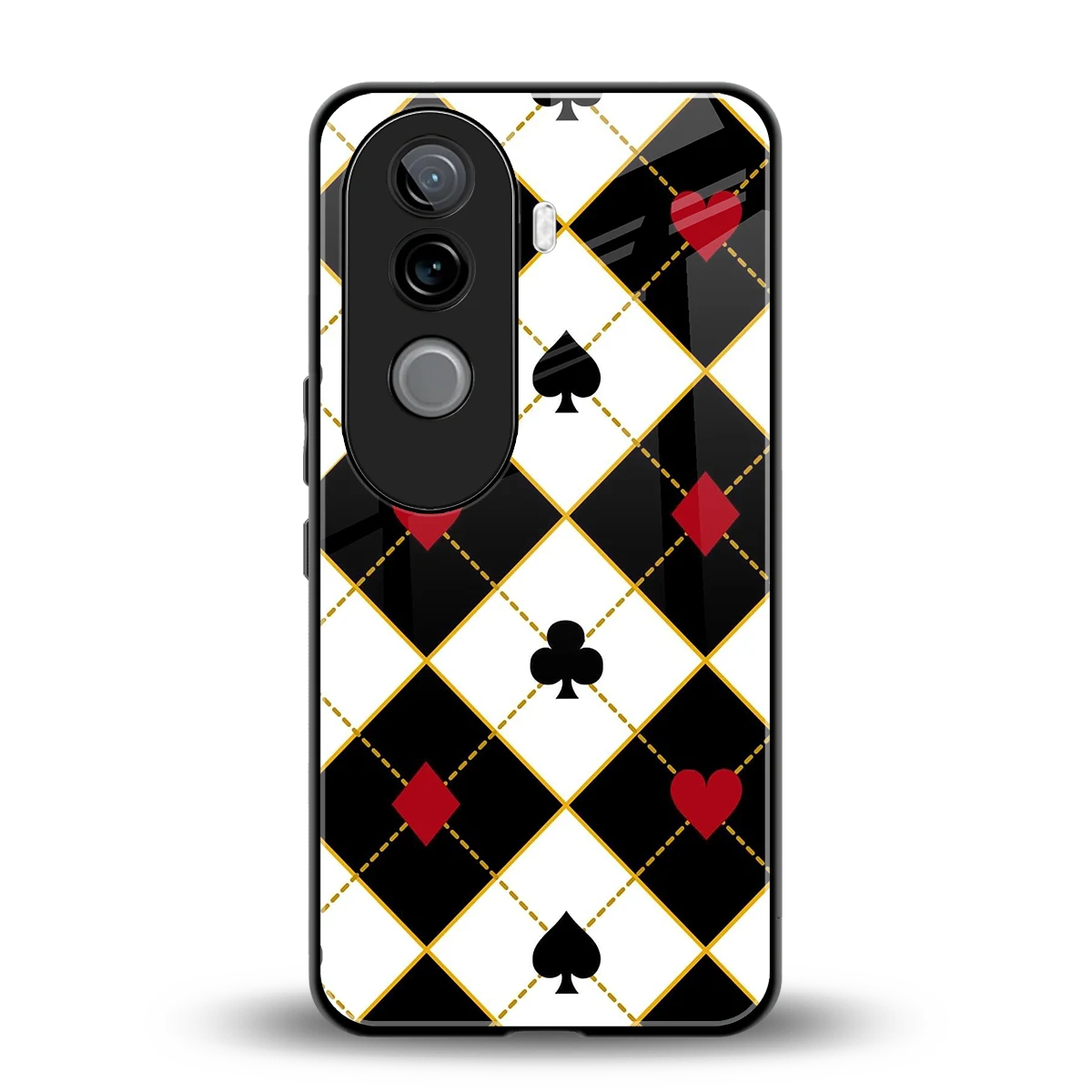 Poker Love back phone cover | glass case for vivo v40e