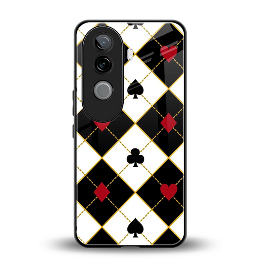 Poker Love back phone cover | glass case for vivo v40e