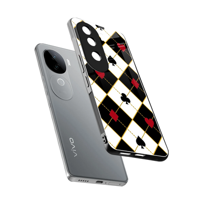 Poker Love sleek vivo v40e cover with tempered glass back and TPU edges