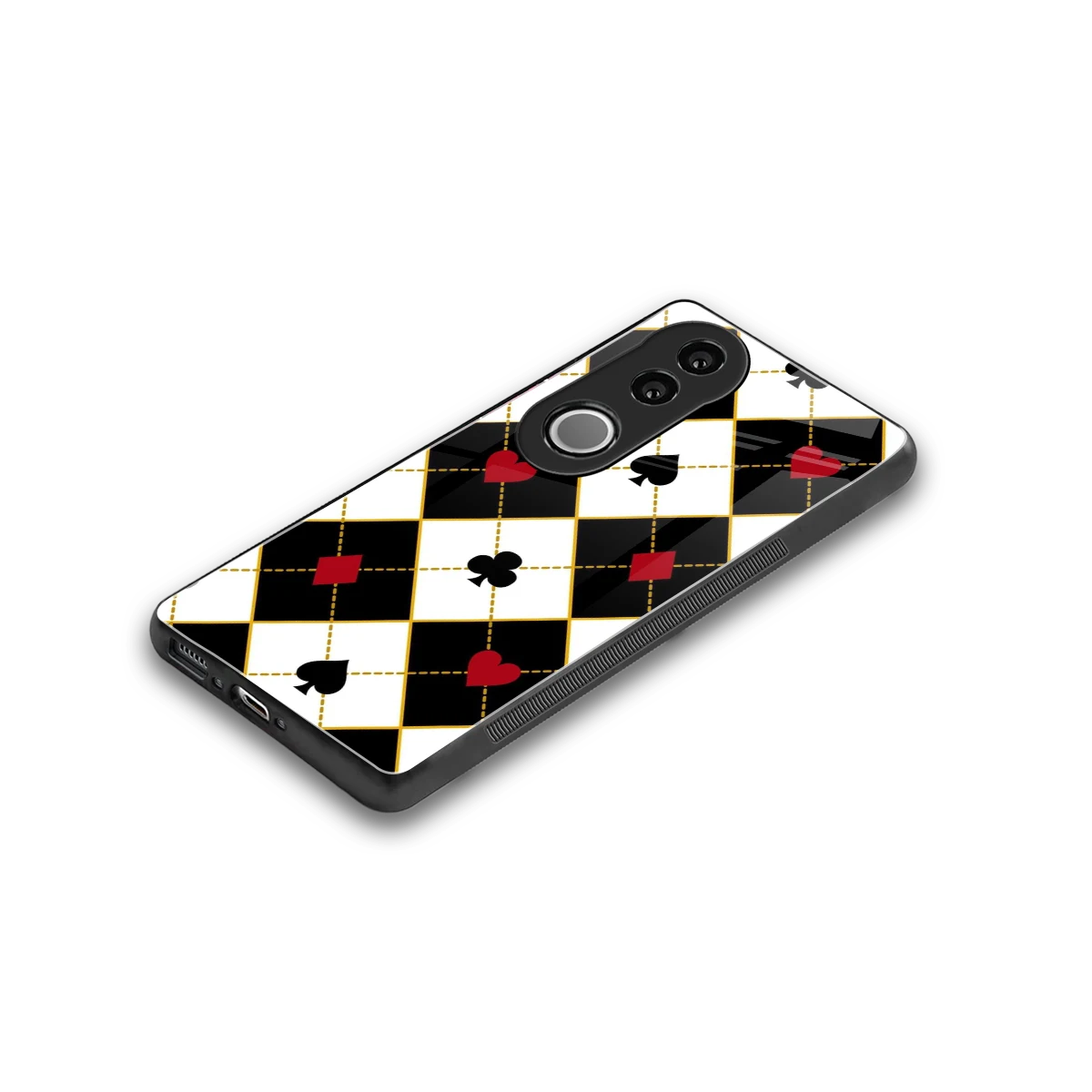 Poker Love stylish phone case for vivo v50 | glossy glass and slim fit