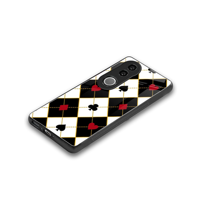 Poker Love stylish phone case for vivo v50 | glossy glass and slim fit