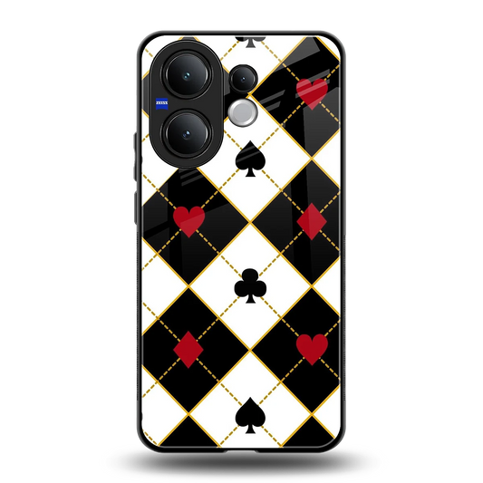 Poker Love back phone cover | glass case for vivo v60