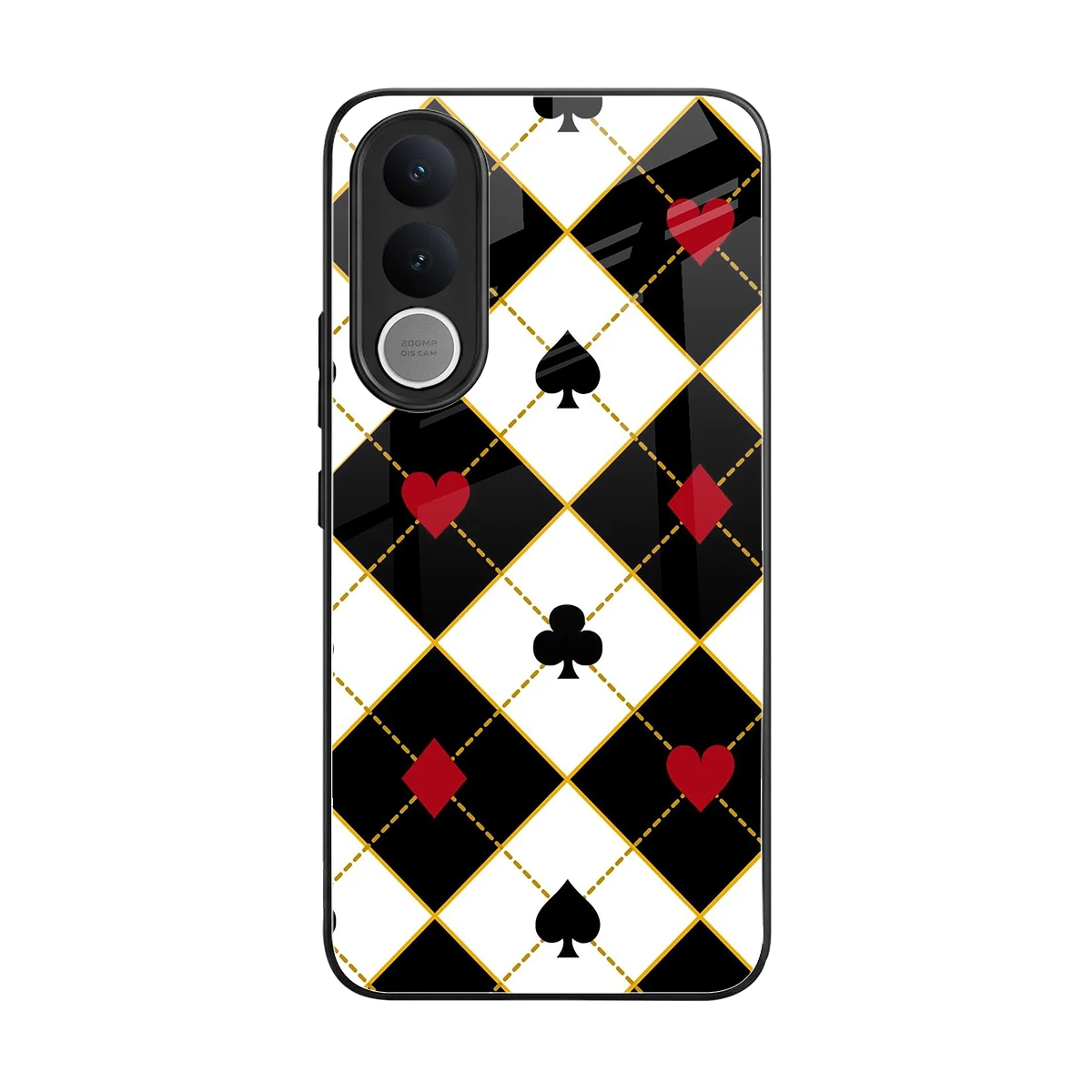 Poker Love back phone cover | glass case for vivo v70 fe