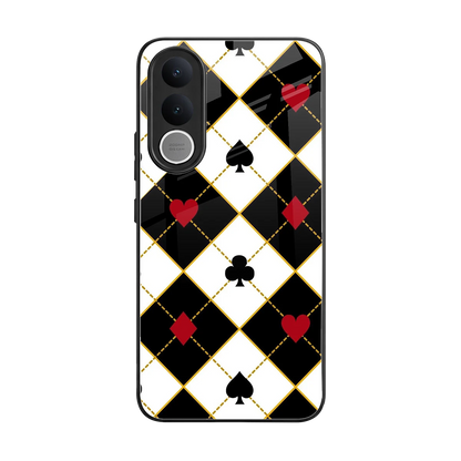 Poker Love back phone cover | glass case for vivo v70 fe