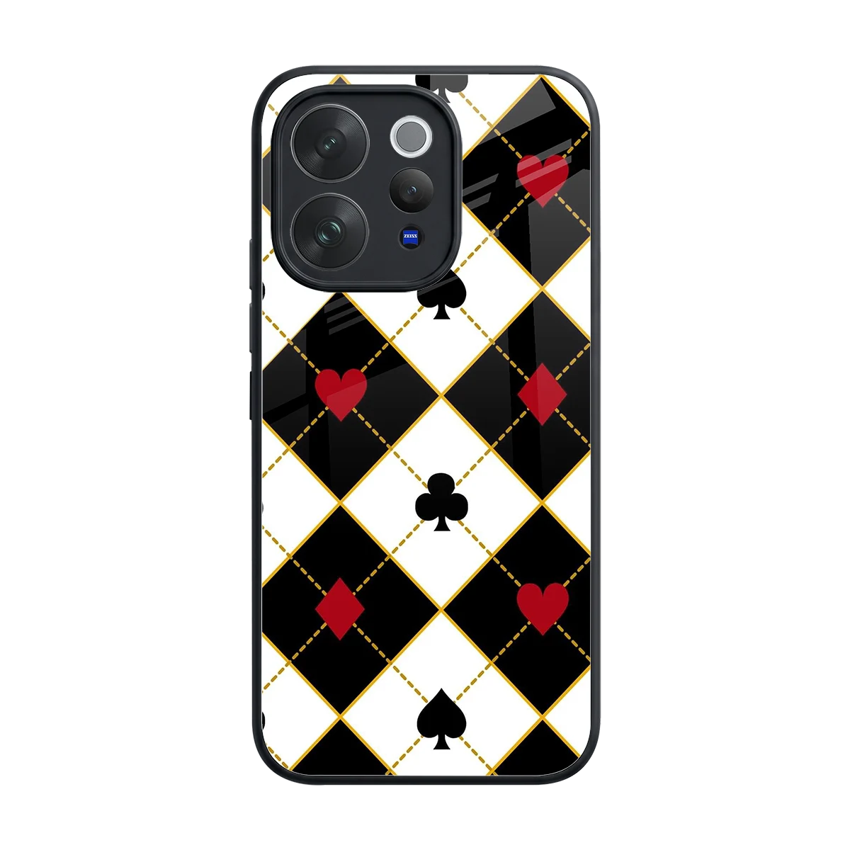 Poker Love back phone cover | glass case for vivo v70
