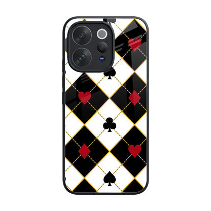 Poker Love back phone cover | glass case for vivo v70