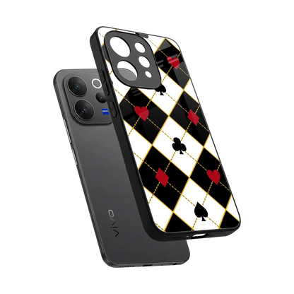 Poker Love sleek vivo v70 cover with tempered glass back and TPU edges