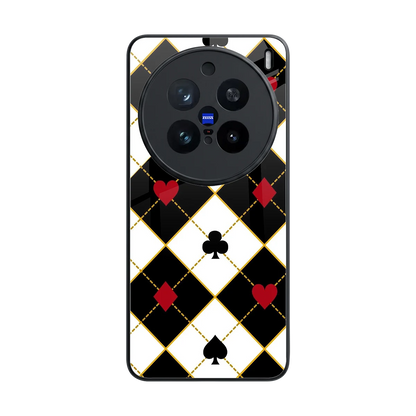 Poker Love back phone cover | glass case for vivo x200 pro