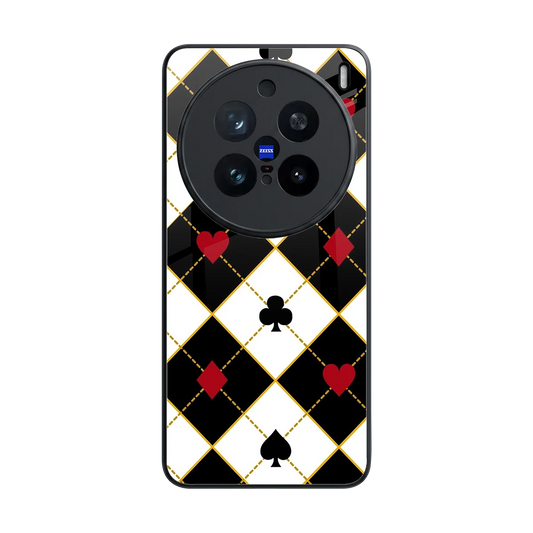 Poker Love back phone cover | glass case for vivo x200 pro