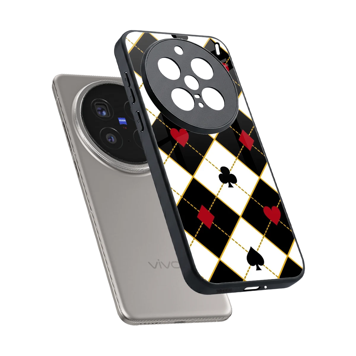 Poker Love sleek vivo x200 pro cover with tempered glass back and TPU edges