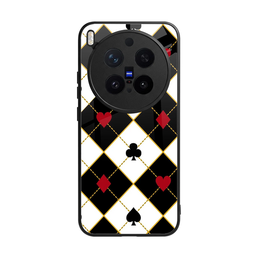 Poker Love back phone cover | glass case for vivo x300 pro
