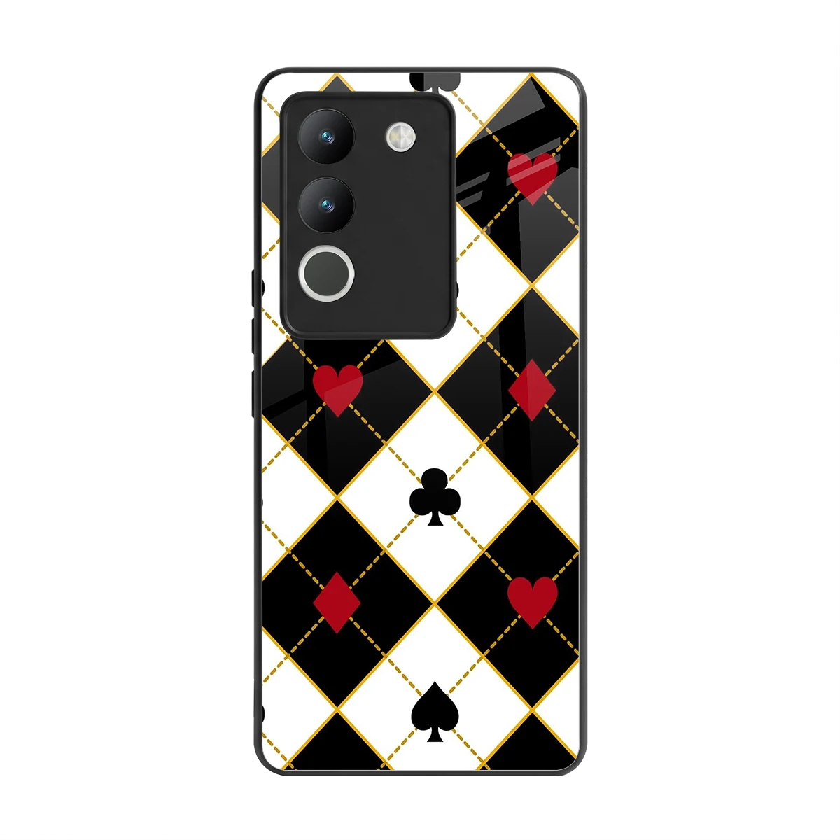 Poker Love back phone cover | glass case for vivo y200 5g