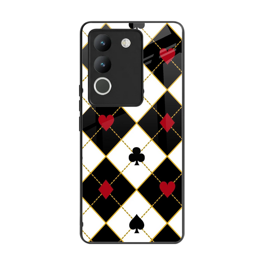 Poker Love back phone cover | glass case for vivo y200 5g