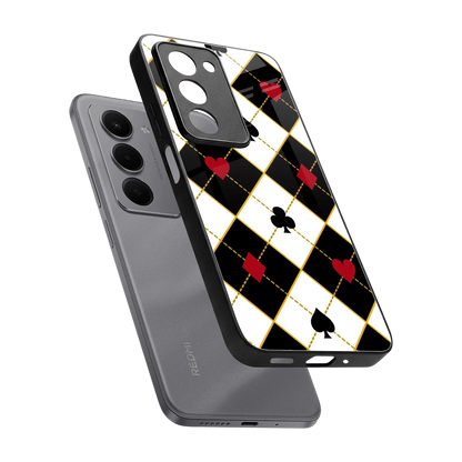 Poker Love sleek redmi 15 5g cover with tempered glass back and TPU edges