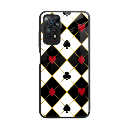 Poker Love back phone cover | glass case for redmi note 11 pro