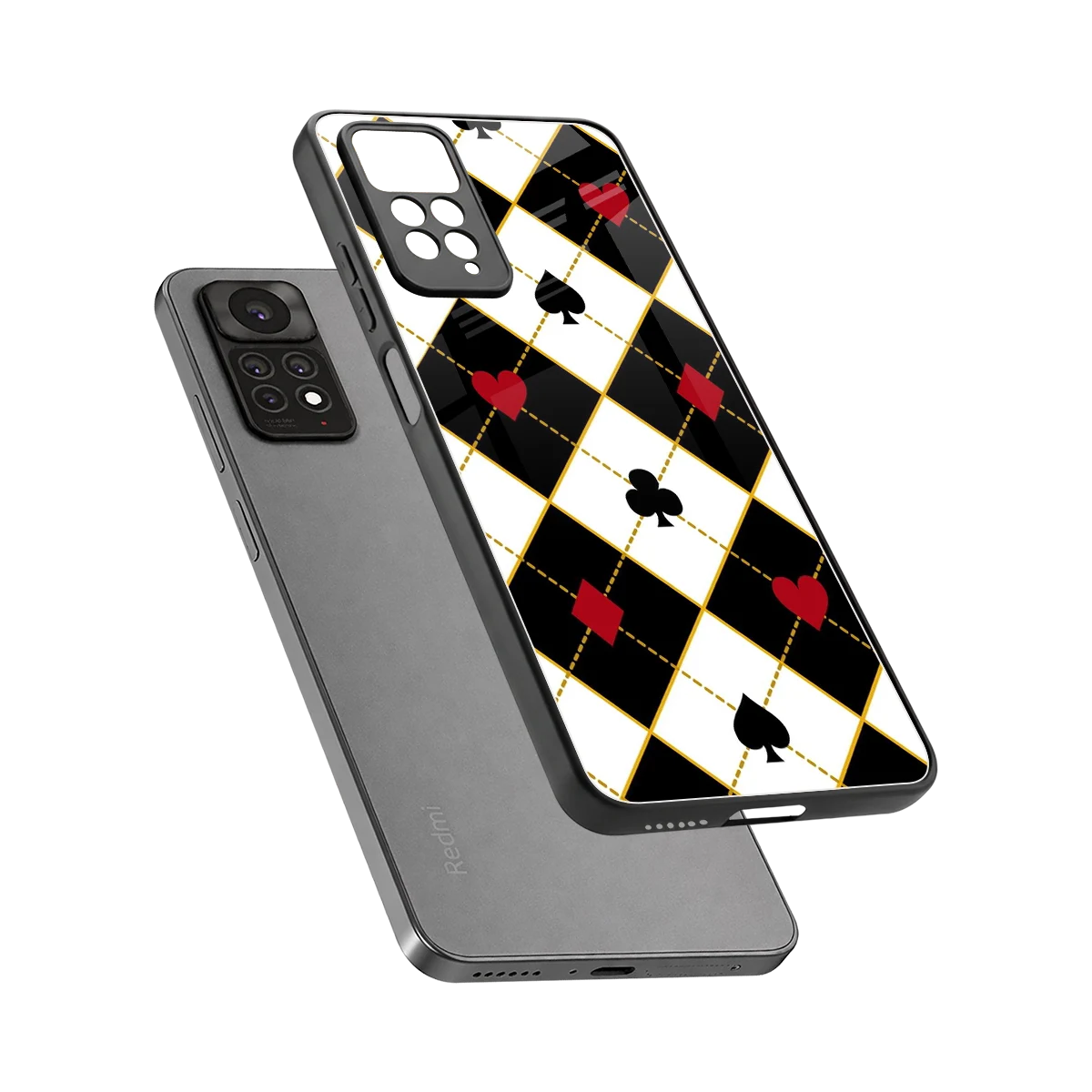 Poker Love sleek redmi note 11 pro cover with tempered glass back and TPU edges