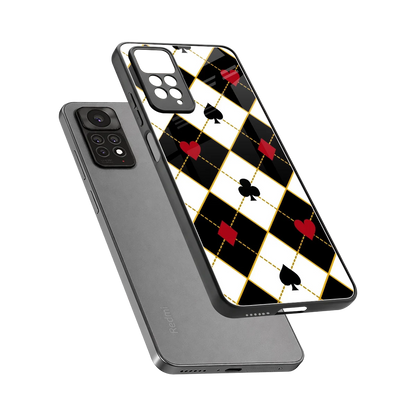 Poker Love sleek redmi note 11 pro cover with tempered glass back and TPU edges
